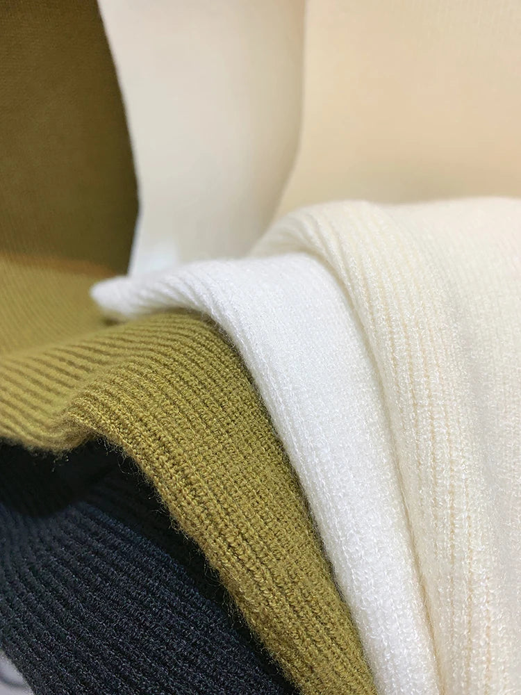 Ribbed Sleeveless High Neck Knit Top