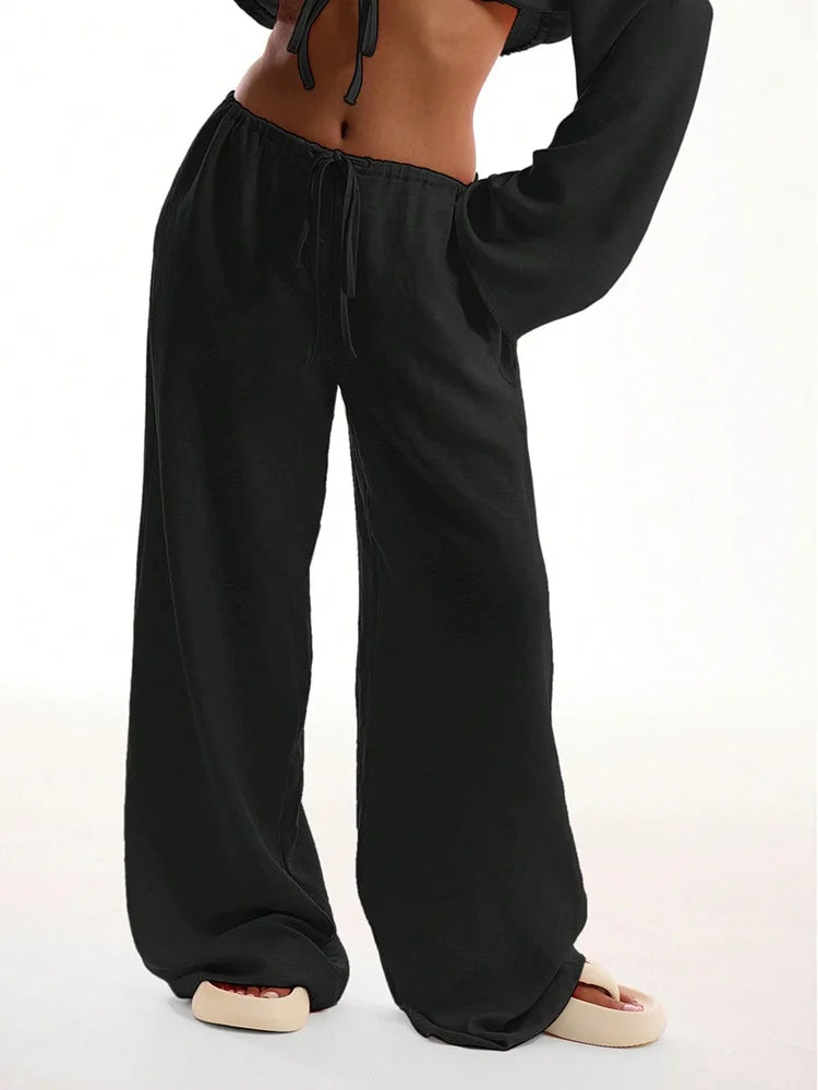 High Waist Wide Leg Lounge Pants