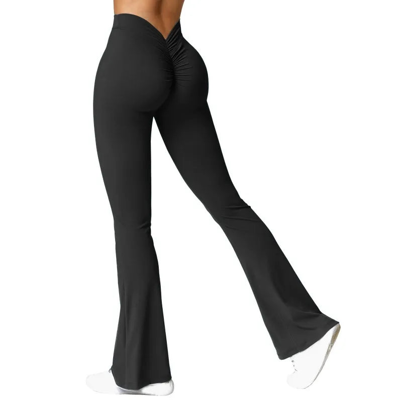 V-Back High Waist Push Up Leggings - Booty Lifting Activewear
