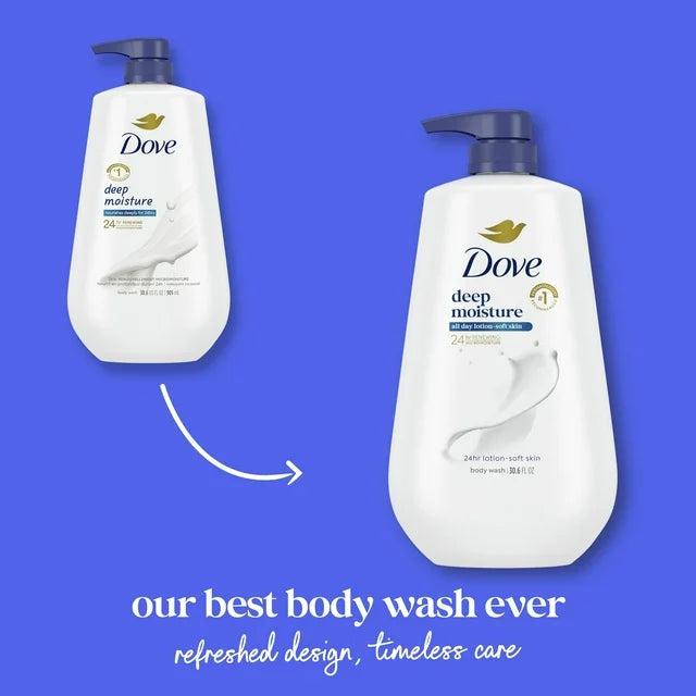Dove Body Wash Deep Moisture for 24hr Lotion-30.6 oz